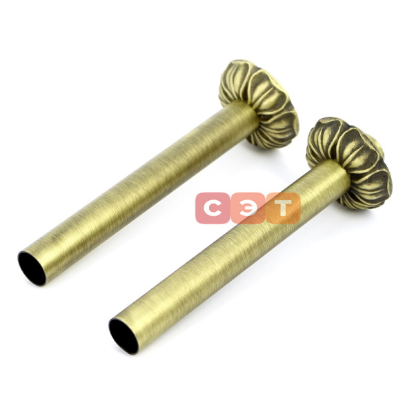 Комплект декоративных трубок и розеток: 2 пары= (трубка+розетка)*2, D=50mm. L=160mm. ,бронза
